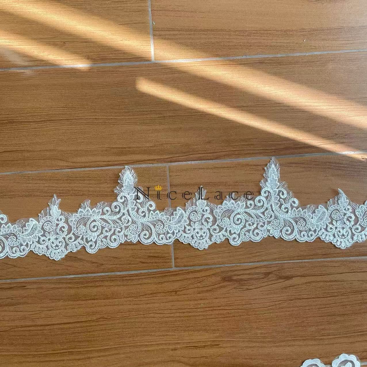 1 Yard Ivory Embroidery Lace E - Wedding Water Supply review and price