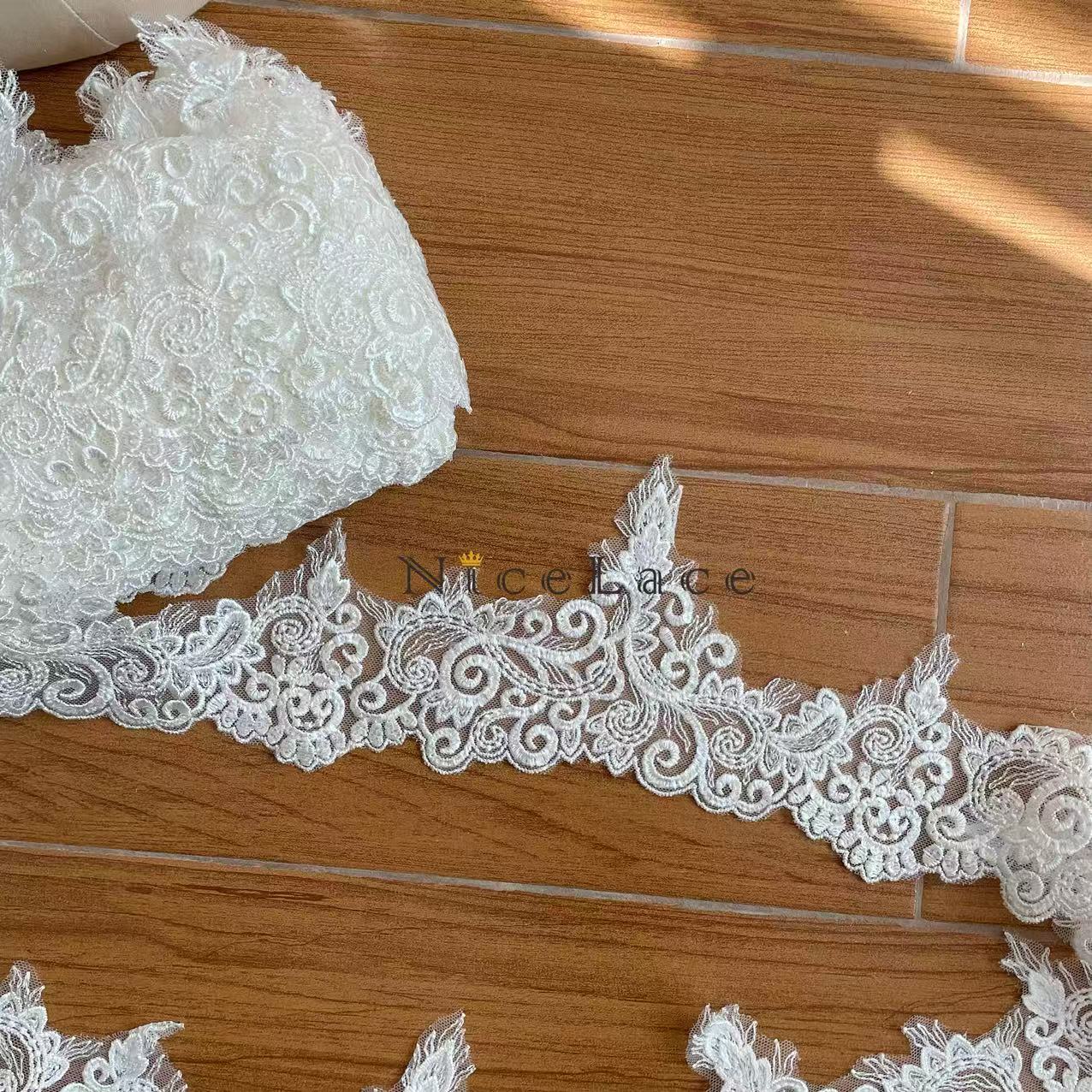 1 Yard Ivory Embroidery Lace E - Wedding Water Supply review and price