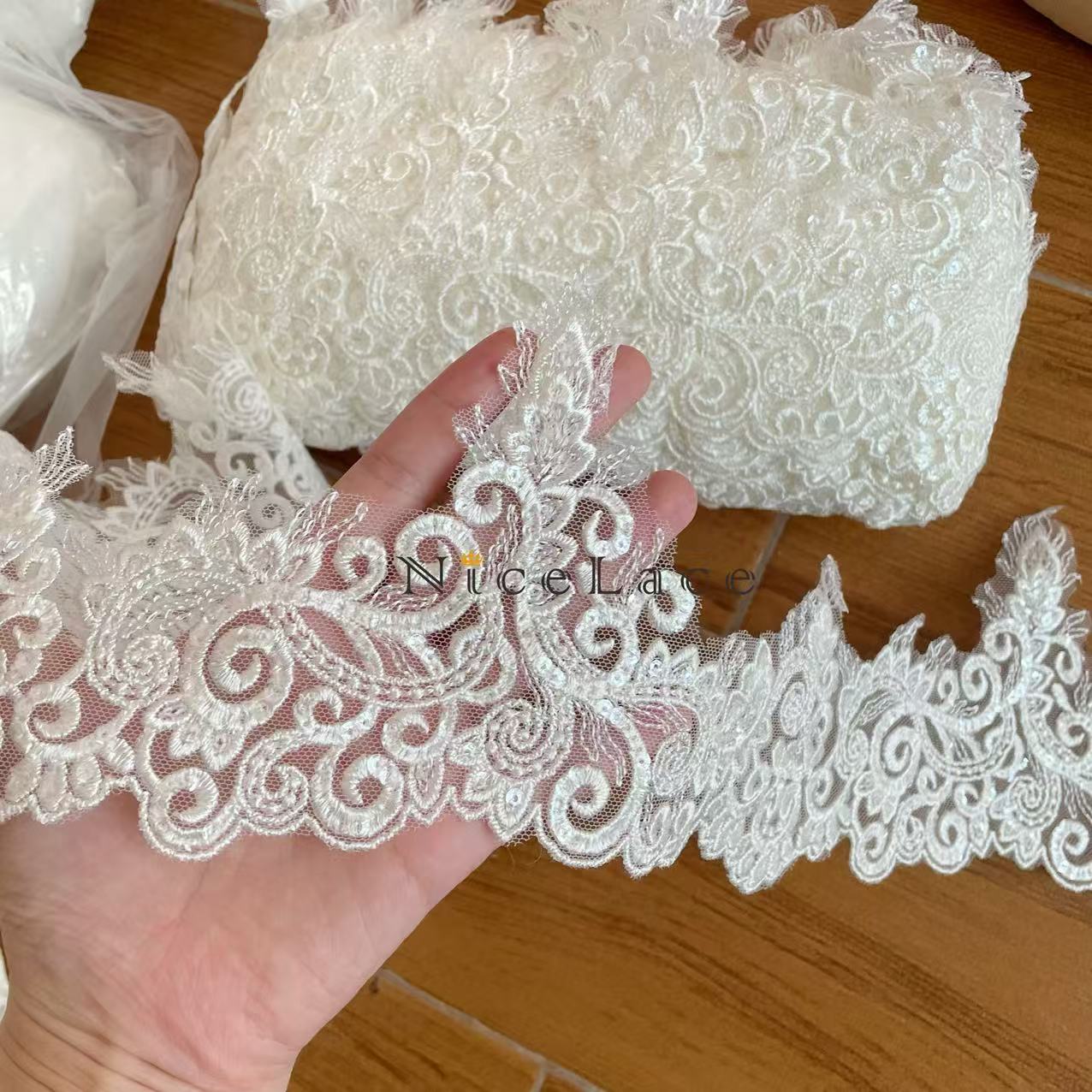 1 Yard Ivory Embroidery Lace E - Wedding Water Supply review and price