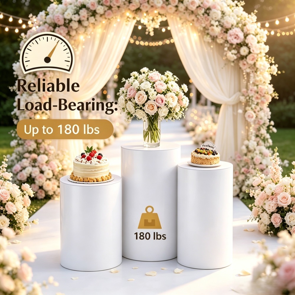 3/5Pcs White Cylinder Pedestal - Wedding Party Supply review and price